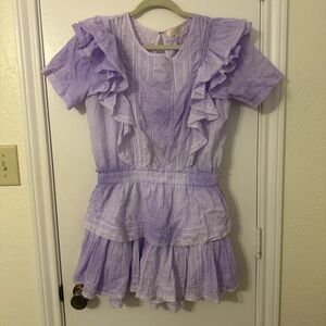 LoveShackFancy Lavender Ruffle Mini Dress